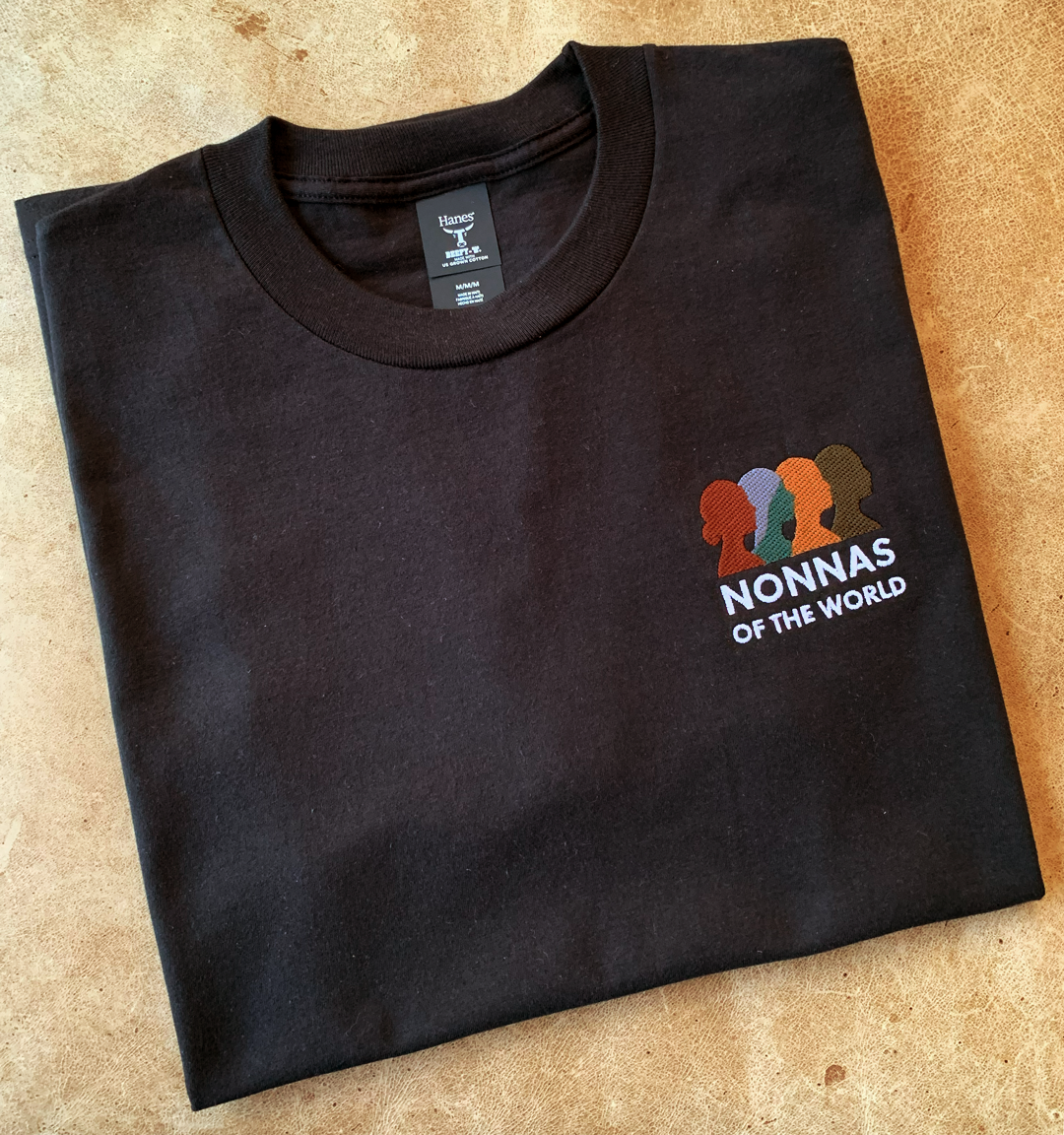 Nonnas of the World Embroidered T-Shirt – Black - Image 3