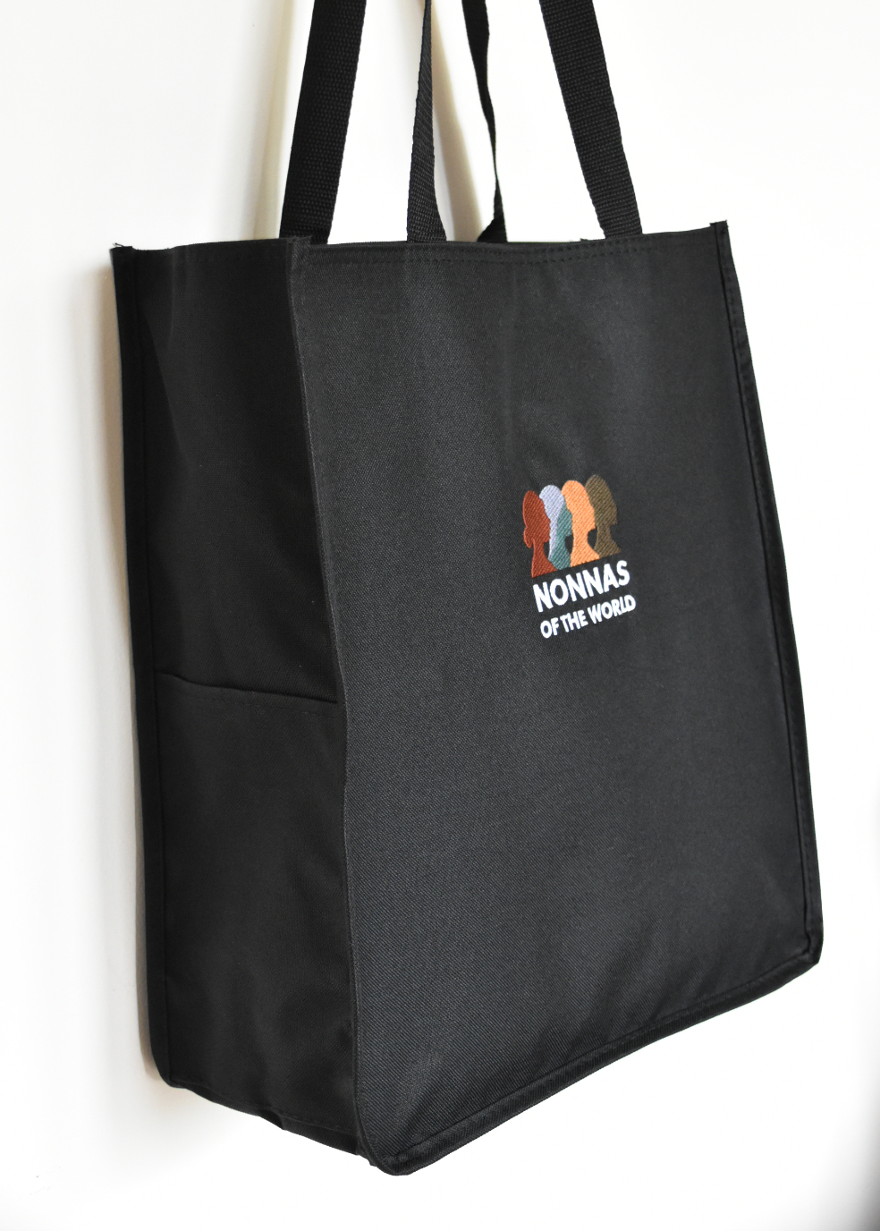 Embroidered Twill Tote – Black - Image 5