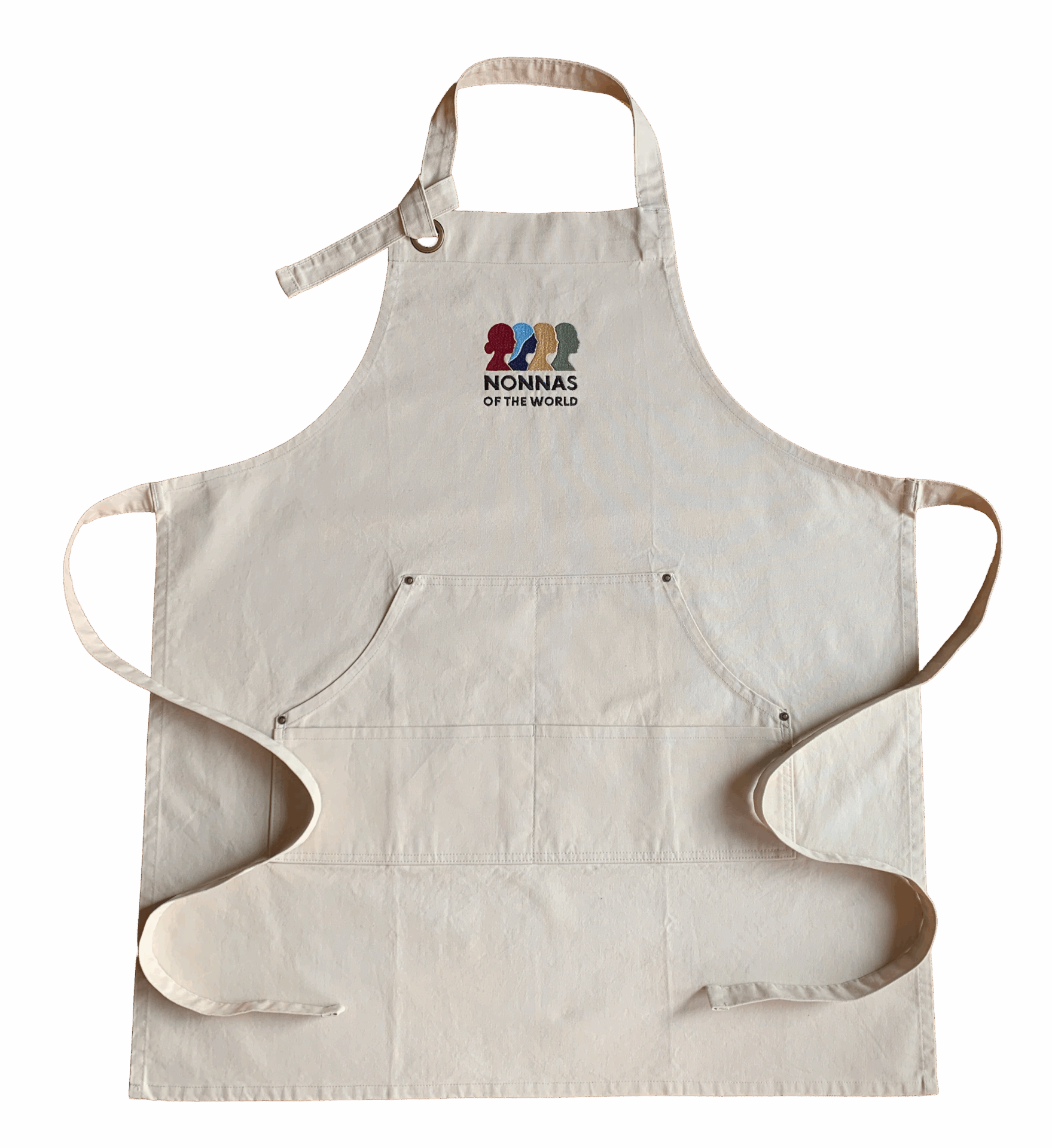 Premium Embroidered Apron – Cream